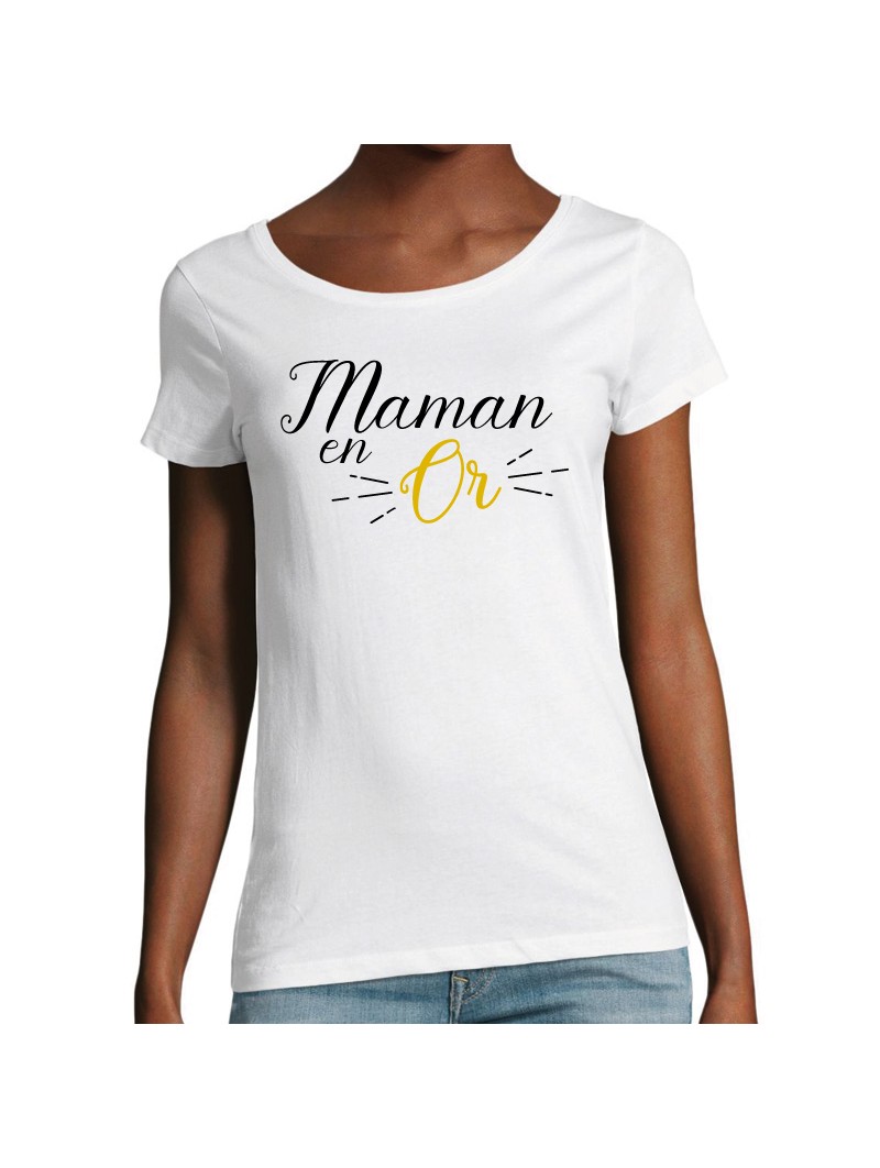T Shirt Femme Maman En Or